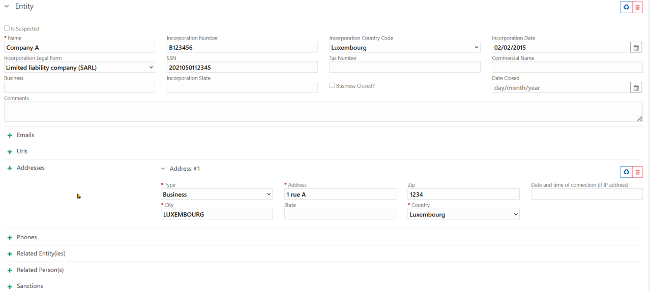 Entity details - CRF - Luxembourg